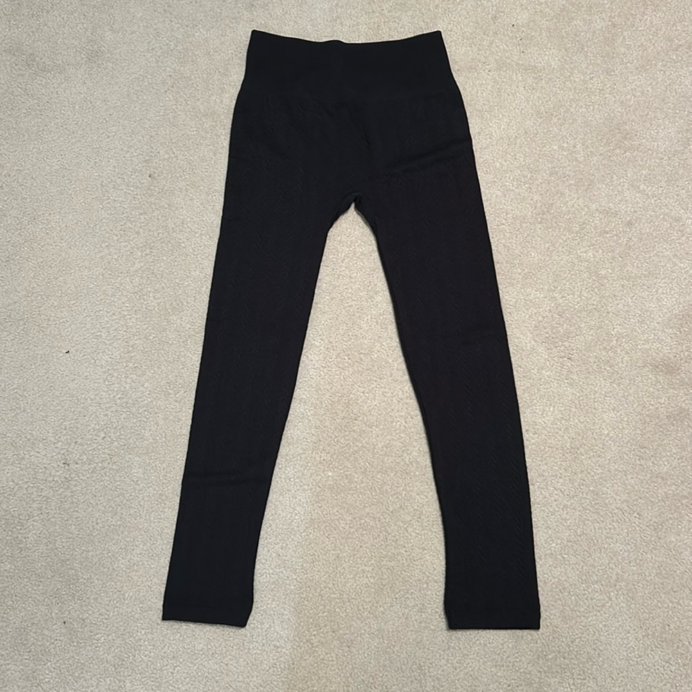 Fleece lined textured leggings
